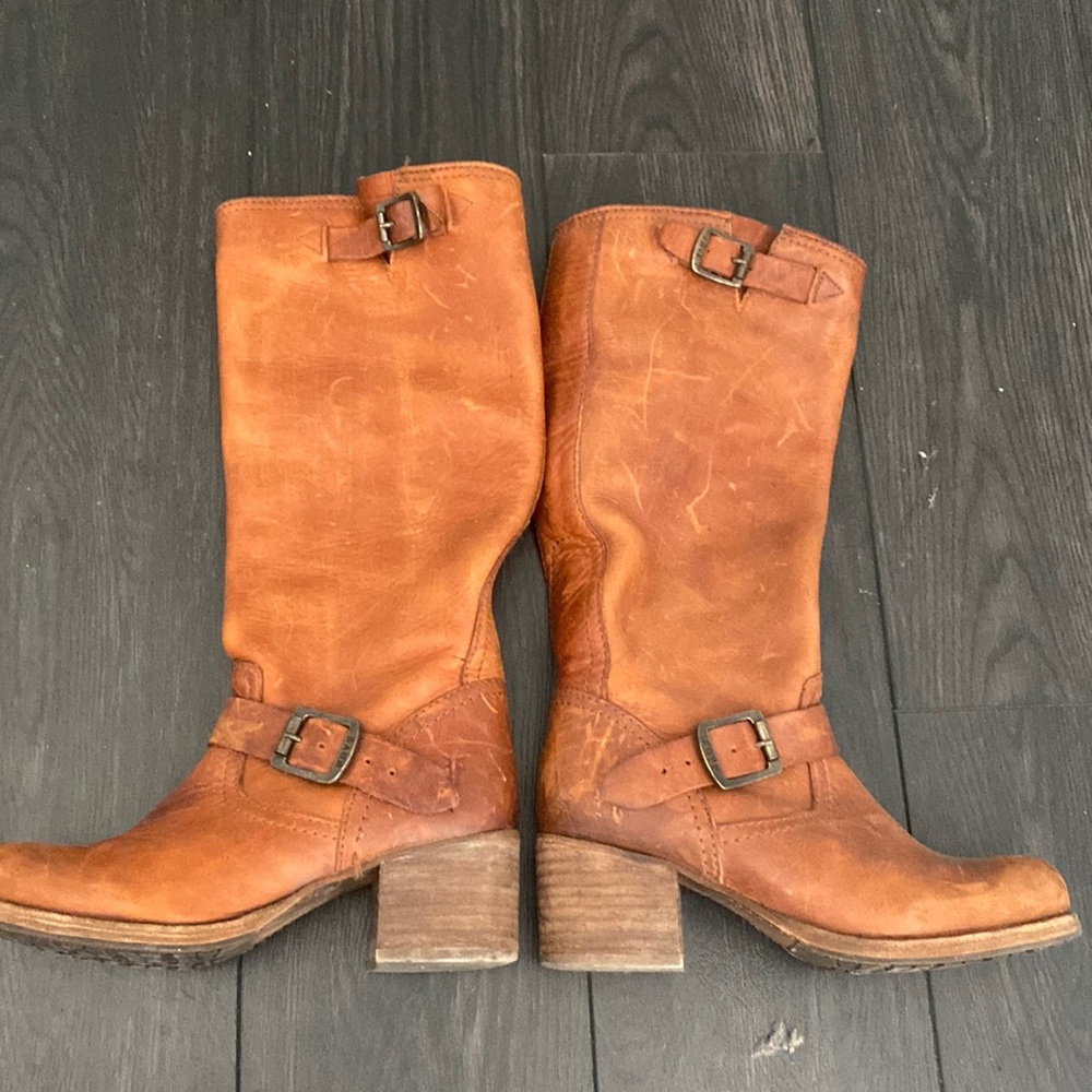 Mahogany brown tall Frye boots